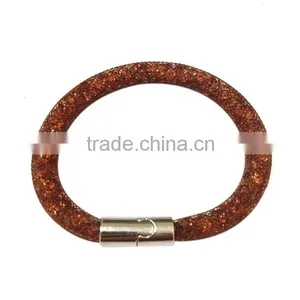 Cheap Promotion!!! 2016 Hot Sale Mesh Stardust Bracelets With Crystal Filled Magnetic Clasp Charm Bangles! thumbnail-2