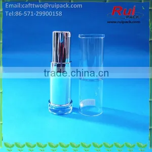 Round Shiny Silver Lipstick Tube With Big Clear Cover, Silver Lip Cream Tube With Large Transparent Cap thumbnail-1