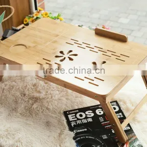 100% Bamboo Computer Table Bamboo Folding Laptop thumbnail-2
