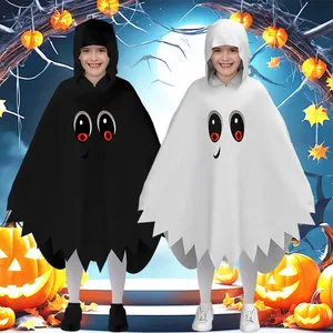 Wholesale Halloween New Cosplay Costume Horror Fright Ghost Smiley Face Black Eye Cloak Adult Stage Performance Cosplay Costume thumbnail-1