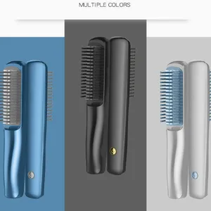 Straight Hair Comb/Cross Border New USB Rechargeable Portable Mini Straightener/Soft Styling Comb（Wechat:13510231336） thumbnail-2