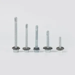 Drilling Screws for Wall Cladding C1022A Carbon Steel White Zinc Flat Head No Snapping Full Sizes thumbnail-5
