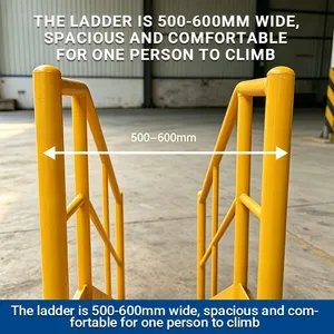 High Temperature Resistant FRP Vertical Cage Ladder Industrial Safety Access Ladder for Thermal Power Plant thumbnail-1
