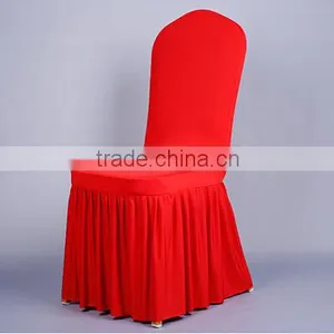 High Quality Red Pleated Spandex Chair Cover, Lycra Ruffled Chair Cover for Meeting/weeding/dining Decoration thumbnail-1