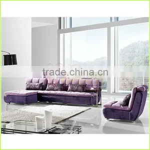 Fabric Sofa Modern Living Room Design Purple Furniture thumbnail-1