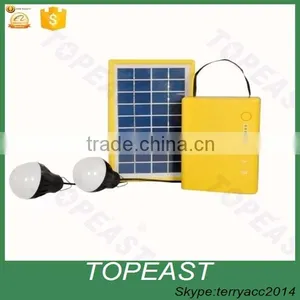 3W Off-Grid Solar Lighting System With 2 LED Lights, Solar Panel and Battery thumbnail-1