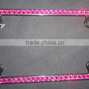 Custom Color Crystal BLING License Plate Frame Car Screws and Caps thumbnail-1