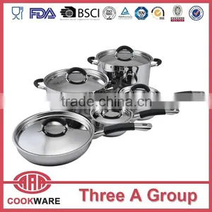 10pcs Professional Stainless Steel 18/8 Kitchenware Set With Induction Bottom thumbnail-1