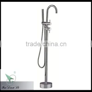 Italian Style Modern Design Brass Bath Filler Floor Mounted Bathtub Faucet thumbnail-4