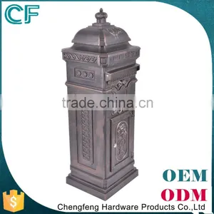 The Most Popular Style In Europe Crown Decorative Wrought Aluminiun Unique Mailbox Posts From China thumbnail-1