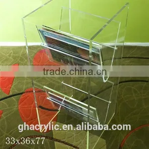 Eco-friendly New Design Acrylic Magazine Rack,customized Acrylic Magazine Rack thumbnail-3