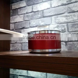 Red Aluminum Non-stick Saucepan Sauce Cooking Noodle Pasta Soup Pot With Glass Lid thumbnail-1