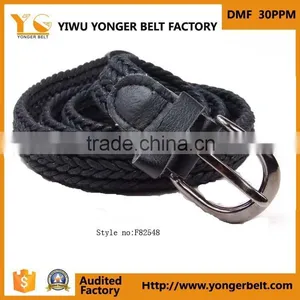 2015 Durable Fashion Men Braided Elastic Woven Leather Buckle thumbnail-2