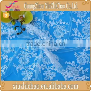 M0020-1A Hot Sale French Tulle Lace Fabric Embroidery Wedding Dress thumbnail-1