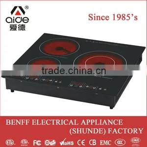 CE,CB,GS,RoHS,ERP Certificate EUROKERA Glass no Raditaion Electric Stove 3 Burners thumbnail-1