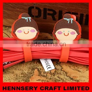 Customized Shape and Logo Soft Pvc Rubber Earphone Cable Winder and Screen Cleaner thumbnail-1