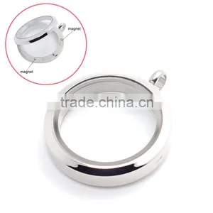 2015 Fashion 20mm/25mm/30mm Round Plain Stainless Steel Photo Glass Memory Floating Charm Locket thumbnail-2