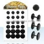 Illusion Plug Body Jewelry,illusion Plug,body Piercing Jewelry Plug,fake Plug,illusion Body Jewelry,black Steel Illusion Plugs thumbnail-1