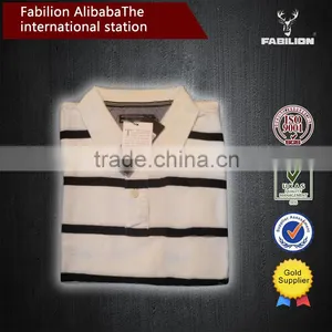 High Quality Classic Mens 100% Cotton Yarn Dyed Stripe Rugby Style for Polo Shirt Design thumbnail-2