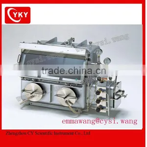 Lab Benchtop Stainless Steel Vacuum Glove Box With Airlock and Vacuum Flange & Gauge thumbnail-1