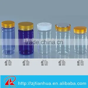 Colored New PET Blue Bottle ,pill Bottle With Pressure Screw Cup thumbnail-1