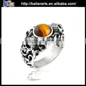 Retro Titanium 316L Stainless Steel Spikes Titanium Rings thumbnail-1