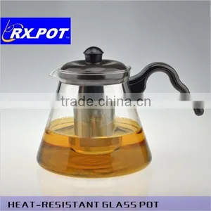 High Quality Heat Resistant Borosiilcate Pyrex Hand Made Mouth Blown Glass Pots Glass Tea Set 1100E thumbnail-3