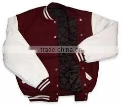 White & Red Color Mens Varsity Jackets thumbnail-1