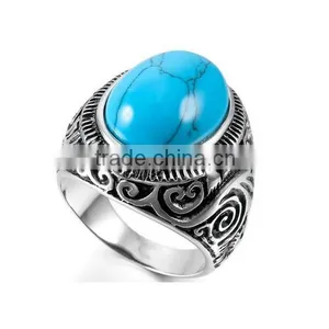 Men's Bule Turquoise Vintage Ring thumbnail-1