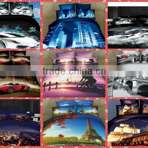 100% Cotton 3D Bedding Set With City Design thumbnail-1