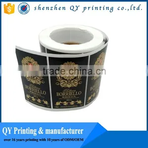 Fancy Custom Printed Adhesive Red Wine Bottle Label thumbnail-3