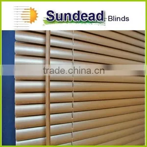 Wood Pattern 25 mm PVC Vinyl Venetain Blinds for Home Decor and Bathroom Use Made by China Supplier thumbnail-1