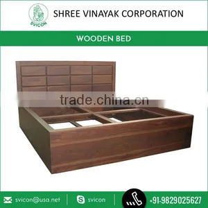 Brown Wooden Frame Latest Design Double Bed by Top Selling Brand Company thumbnail-1