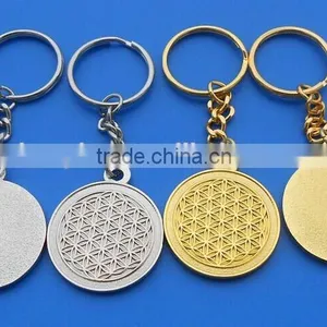 Zinc Alloy Silver and Gold Keychain Flower of Life Ring thumbnail-2