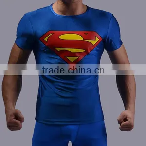 2016 Hot Sale Fitness Clothing,superman t Shirt High Quality Running Shirt China Wholesale Guangzhou thumbnail-5
