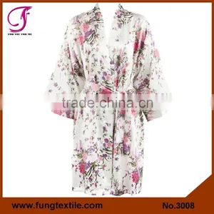 FUNG 300801 Wholesale and Retail Women Flower Satin Nightgown thumbnail-1
