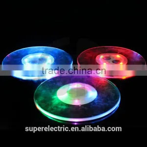 Hot Sale Custom Light up Glowing LED Coasters With Colorful Flashing Lamps thumbnail-1