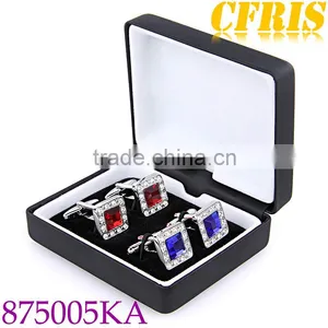 Custom Imitation Leather Cufflink Two Pair of Cufflink Box thumbnail-1