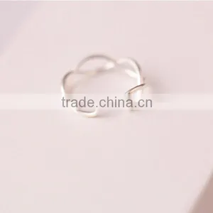New 925 Sterling Silver Jewelry, Silver Wave Ring Opening Tail Ring Joint Ring Jewelry Wholesale thumbnail-5