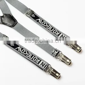 Embroidery Logo Fashion Suspenders Adjustable Elastic Braces thumbnail-3