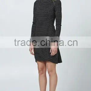 Stripe Print Dress Office Dress Formal Dress for Women thumbnail-1