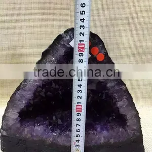 Natural Rock Triangular Amethyst Geode Crystal Ornaments thumbnail-3
