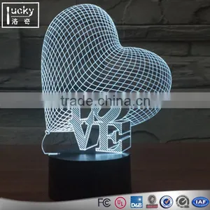 Shezhen Manufacture Love Heart Shape 3d Led Mini Night Light for Kids Gift thumbnail-1