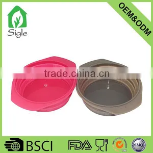 Ultra Durable Silicone Expandable Collapsible Foldable Travel Bowl Dish With Handle thumbnail-2