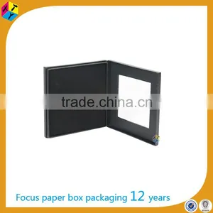 Black Cardboard Paper Jewelry Gift Boxes Clear Lid thumbnail-4