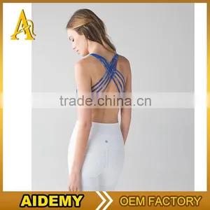 Custom Made Breathable Sports Bra, Women Contrast Gym Bra, Fitness YOGA Bra thumbnail-2