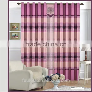 Polyester Blackout Printed Curtain Fabric With Printed Curtain Net thumbnail-1