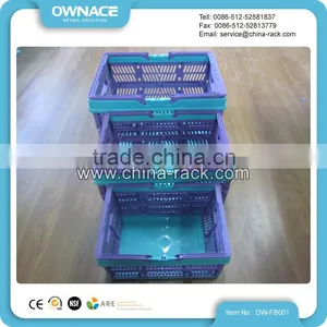 Foldable Mesh Plastic Picnic Storage Shopping Basket thumbnail-1