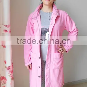 Kevince Polar Fleece & Interlock Pyjamas 3pcs Set Knitting Womens Pajama Pink Grey 1000pcs up OEM Factory Directly thumbnail-1