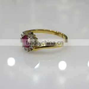 Gold Ruby Diamond Ring 2.450 Grams 0.46cts Ruby 0.15cts Diamond thumbnail-2